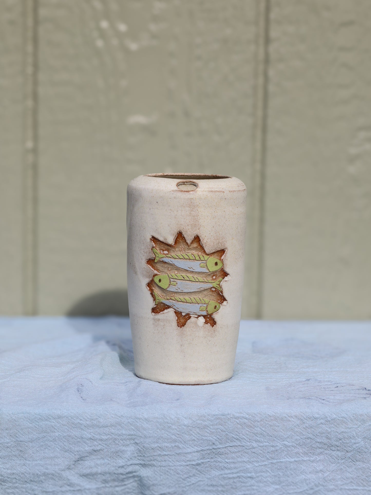 Green and Blue Sardine sipper