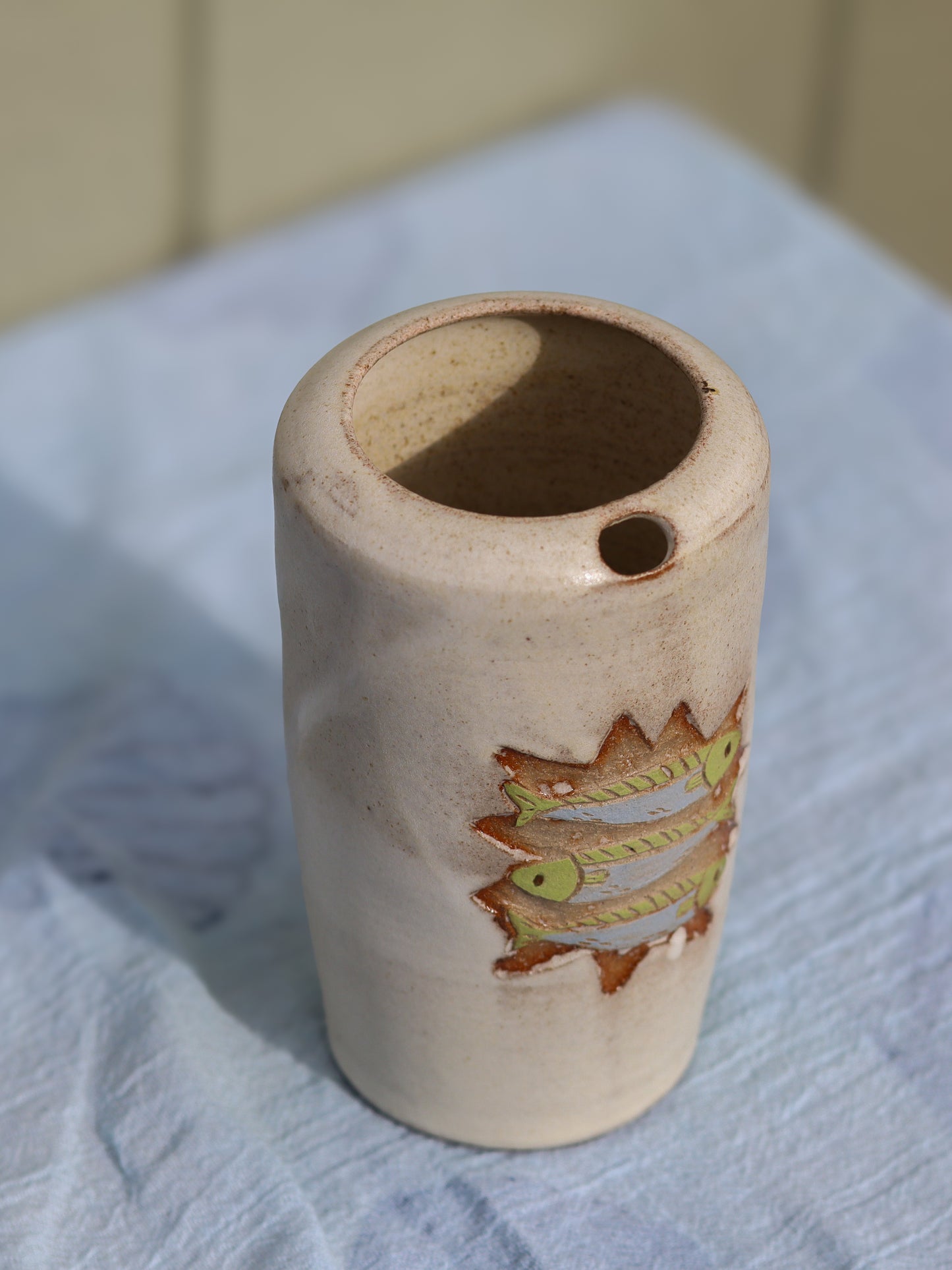 Green and Blue Sardine sipper